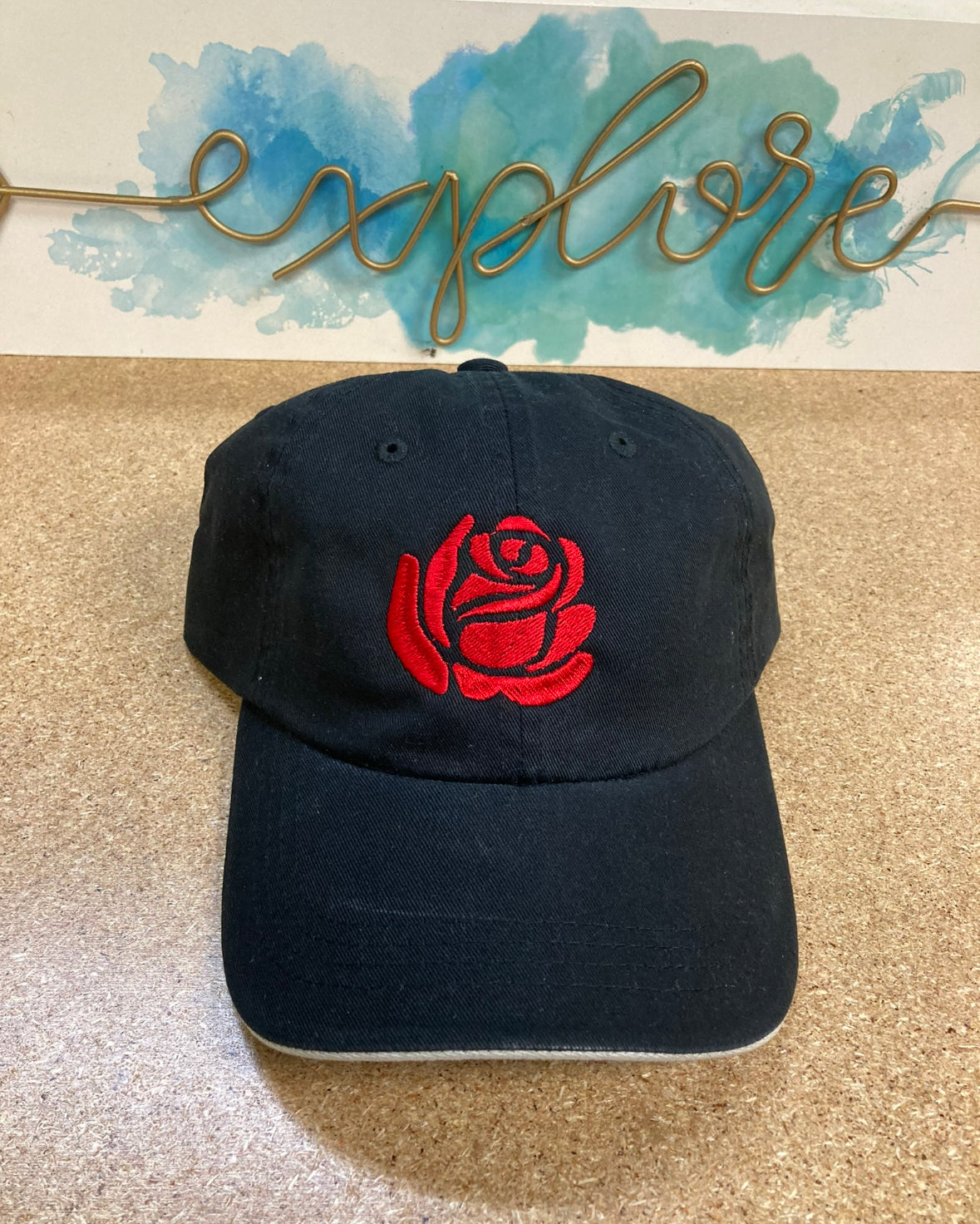 Red Rose Embroidery Hat